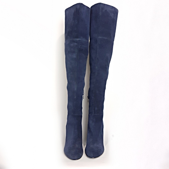 ALDO Blue Suede OTK Boots 4.5" Heel Size 6 - Picture 6 of 14